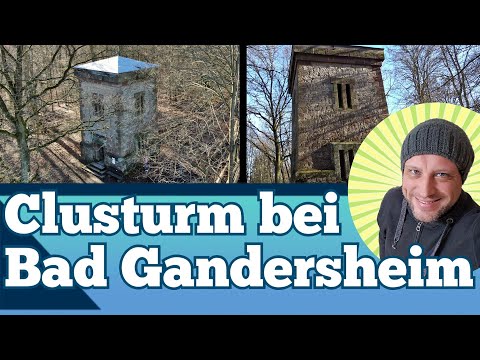 Clusturm Wilhelmsturm Bad Gandersheim von oben - Wandern Clusberg Helleberg Drohne Vogelperspektive