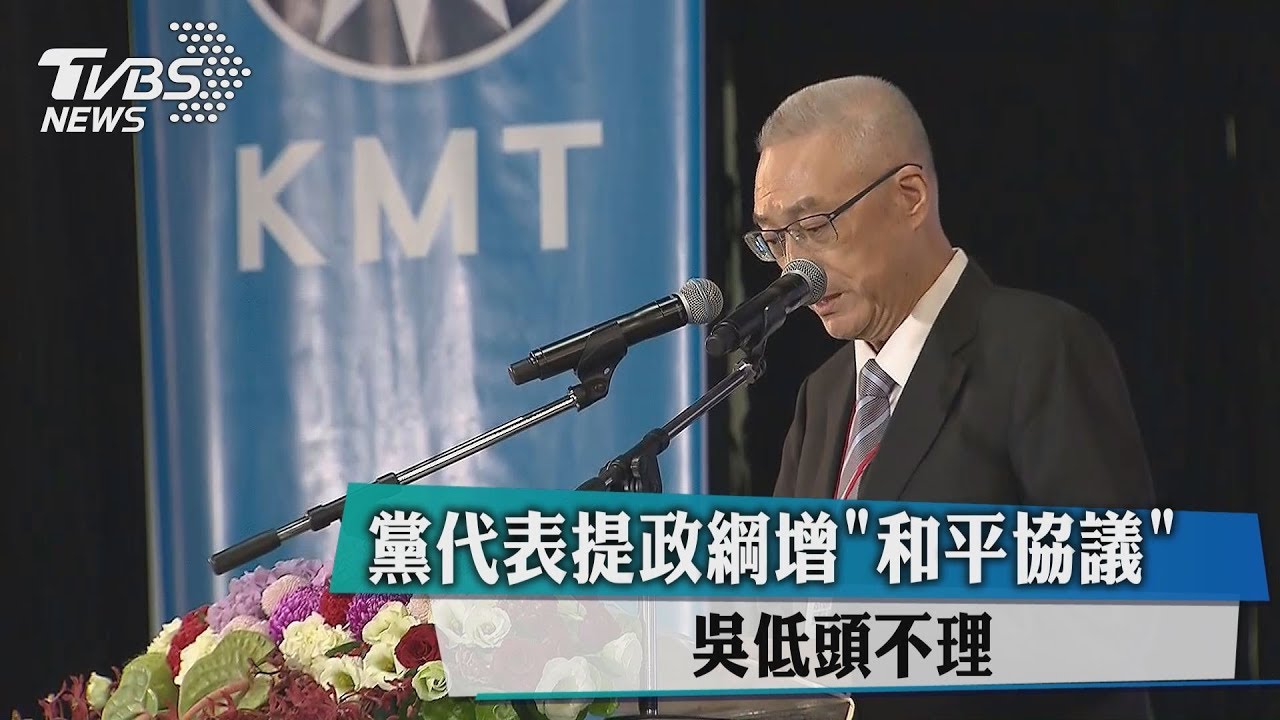 黨代表提政綱增和平協議 吳低頭不理