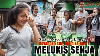 Download lagu Pengamen ABG clay bikin salting..!!! melukis senja suara asli Nico keluar merdu banget mp3