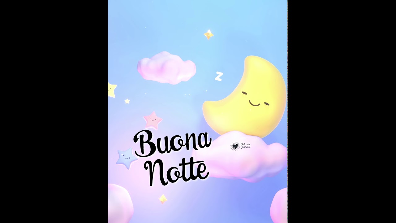 Buonanotte con luna tra le stelle (con audio rilassante)