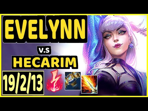 WARDEN (EVELYNN) vs HECARIM - 19/2/13 KDA JUNGLE GAMEPLAY - EUW Ranked GRANDMASTER
