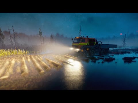 snowrunner #7 Deliver Secure Contrainer to Factory - Radioactive fossils -Truck engine sound ASMR