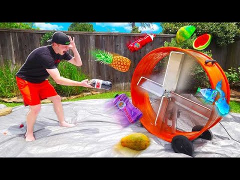 THROWING SATISFYING THINGS INTO A GIANT FAN!