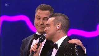 Robbie Williams &amp; David Walliams sing a duet, very funny - The Royal Variety Performance 2016