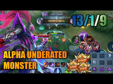 NO MERCY! UNDERATED JUNGLER ALPHA! HIGH SUSTAIN AND DAMAGE BUILD | Mobile Legends