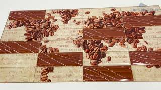 3D obkladový omyvatelný panel PVC Kávové zrna (955x480mm)