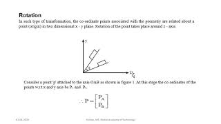 Lecture 4 on transformations in CAD & Computer Graphics-Module 2-17ME62 CIM