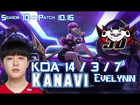 JDG Kanavi EVELYNN vs NIDALEE Jungle - Patch 10.16 KR Ranked