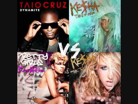 Ke$ha vs Taio Cruz vs Keri Hilson vs Ke$ha - Tik Tok Dynamite Girl Rock Off