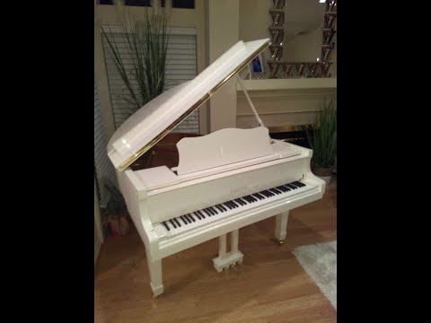 Snow white Wurlitzer 4'11 baby grand piano image 5