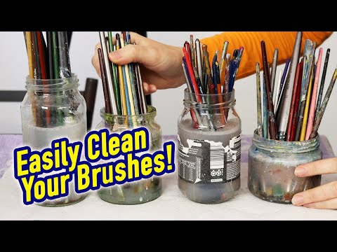 How We Clean Acrylic Paint Brushes At Our Art School!