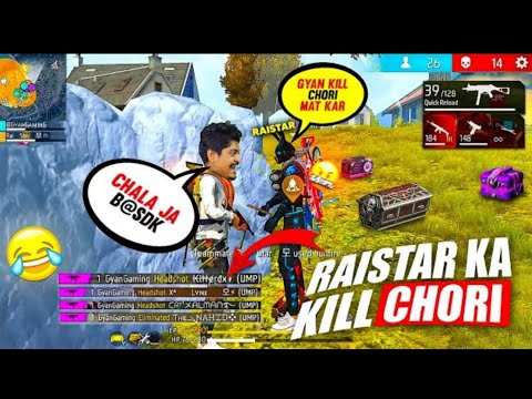 Raistar ka kill chori 🤣🤣 Best Gameplaywith Gyansujan - Free Fire MAX