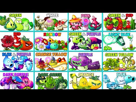 Random 16 Team Colorful Battlez - Who Will Win? - Pvz 2 Team Plant vs Team Plant