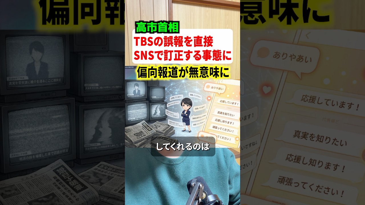 高市早苗首相がTBSの誤報道を直接訂正！！オールドメディアがまた炎上する事態に