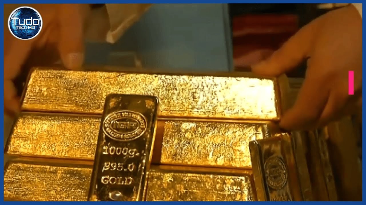 Incrível Processo de Fabricação de Barras de Ouro - Processo de fusão extremamente satisfatório