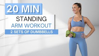 20 min STANDING ARM WORKOUT | Plus Barre Arms | 2 Sets Of Dumbbells | No Planks or Pushups