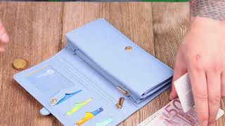 Красивий жіночий гаманець з великою кількістю відділень із натуральної шкіри Tony Bellucci 21962 синьо-фіолетовий