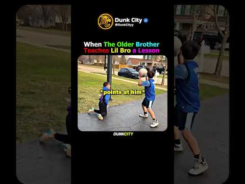 When Little Bro Tries Older Brother In Basketball