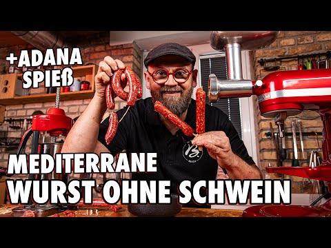 Bratwurst ohne Schwein?! 🌭 Mediterrane Wurst & Adana-Spieße aus einer Wurstmasse mit Rezept