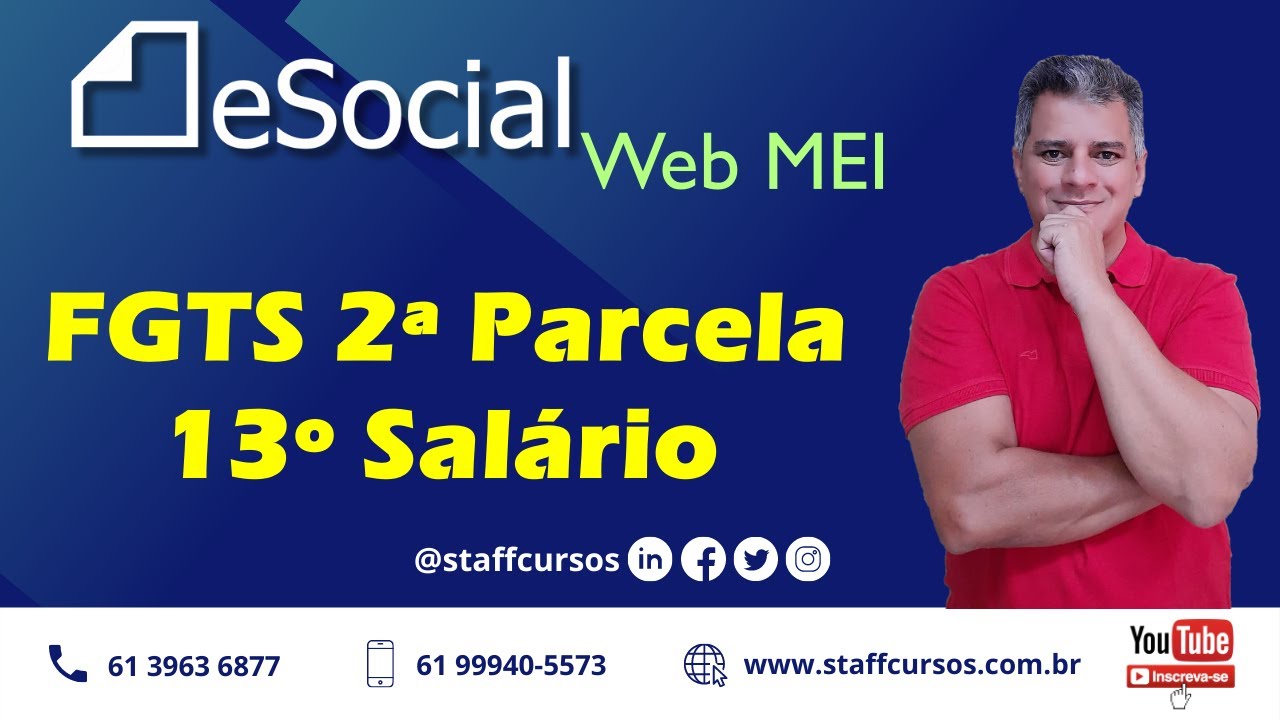 eSocial - FGTS 2ª Parcela do 13º Salário - Usando eSocial Web Mei simplificado #staffcursos #esocial