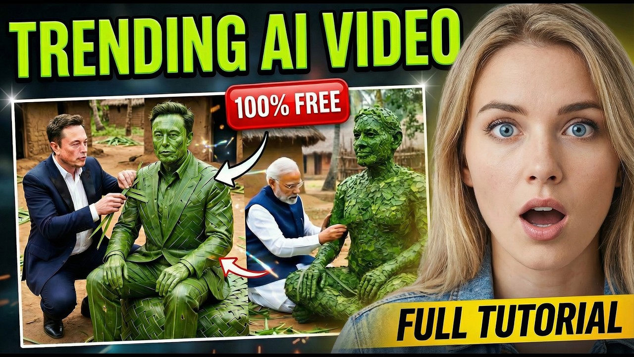 Coconut Leaf Sculpture Crafting Video Using AI | AI Se Sculpture Video Kaise Banaye | New Trend