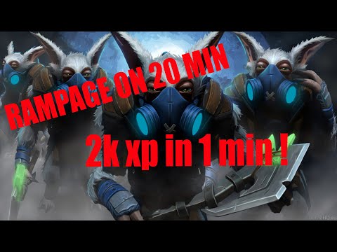 meepo vs 5 2k xp in 1 sec ! ez rampage vs sf !