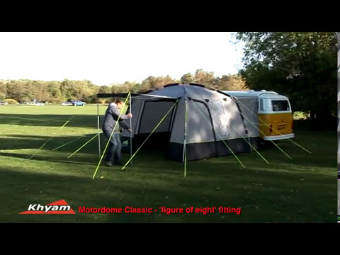 Connecting a Khyam Driveaway Awning using Figure of 8 Strips