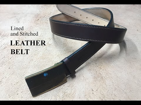 Leather Belt, lined and stitched Video