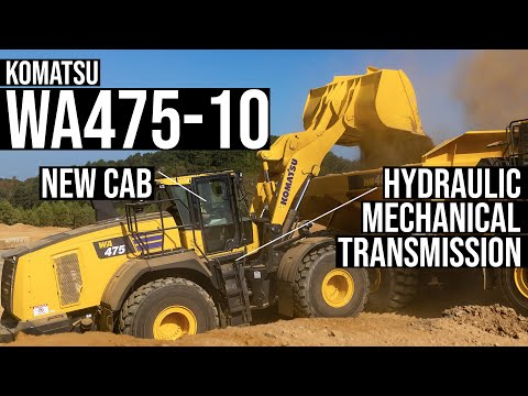 New Komatsu WA475-10 Wheel Loader Has Hydraulic Mechanical Transmission & Redesigned Cab