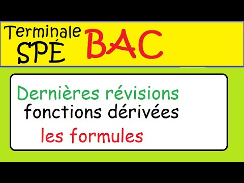 BAC 2022 -Révisions Dernières minutes- Les dérivées - formules et lien avec convexité