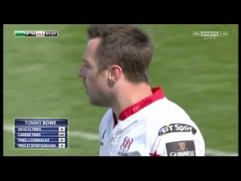 Connacht v Ulster 11/04/2015 Tommy Bowe First Try