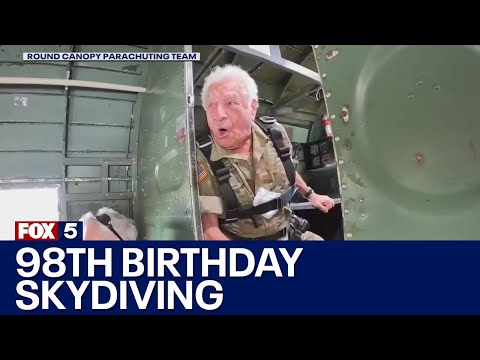 WWII veteran spends 98th birthday skydiving