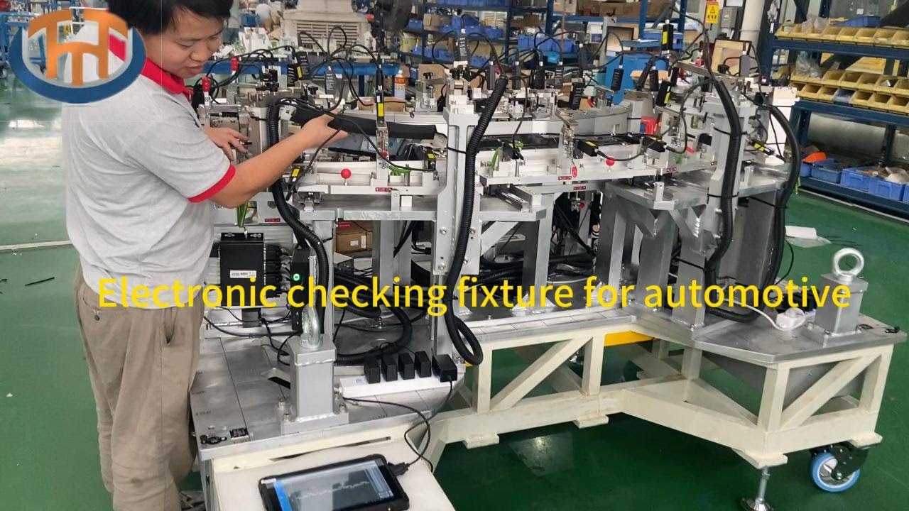 Electronic checking fixture, assembly fixture and assembly gage for the automotive industry
