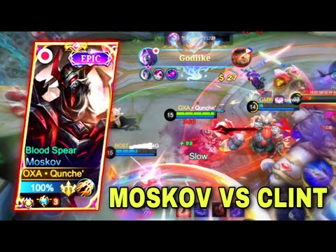 TERBARU SOLO RANK TOP GLOBAL MOSKOV VS CLINT 2022 !! GAMEPLAY CARA MELAWAN CLINT PAKAI MOSKOV - MLBB