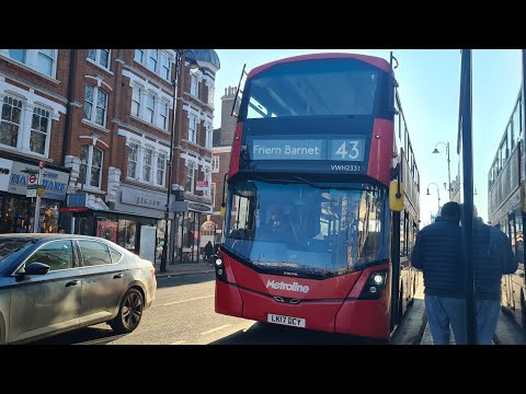 Uncommon | Journey on the London Bus Route 43 | LK17 DCY, VWH2331 | Metroline London | Gemini 3 B5LH