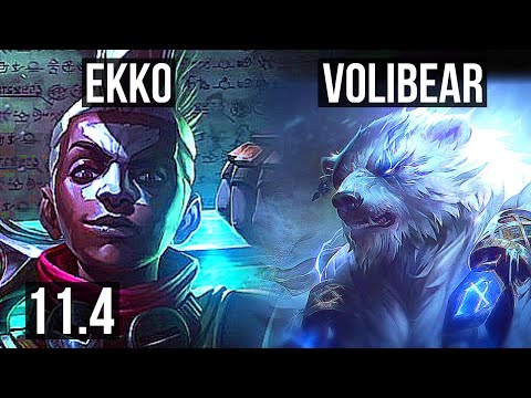 EKKO vs VOLIBEAR (JUNGLE) | 8/1/6, 2.0M mastery, 1300+ games, Godlike | BR Challenger | v11.4