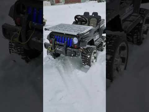 Jeep wrangler rubicon 4x4 snow test 12v parents control