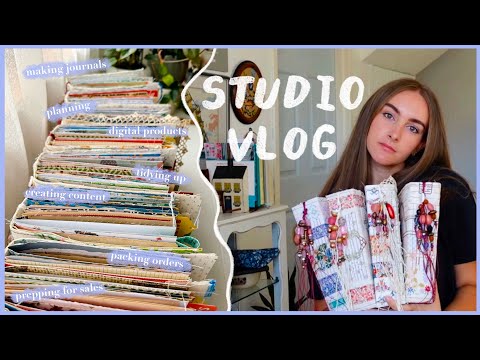 studio vlog  making journals packing orders creating content