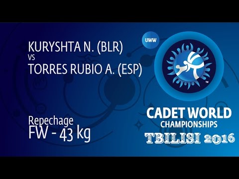 Repechage FW - 43 kg: A. TORRES RUBIO (ESP) df. N. KURYSHTA (BLR) by FALL, 4-0