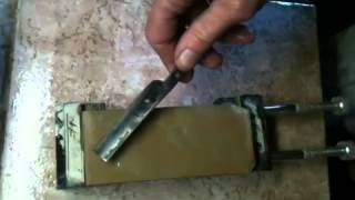 Honing a Boker King Cutter on a Nakayama Kiita hand held stone #270