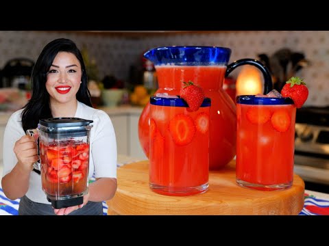 The BEST Fresh Strawberry AGUA FRESCA you will ever make!!! Views on the road Agua Fresca