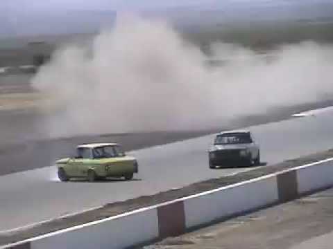 Vintage BMW 2002 Race Car - near miss.