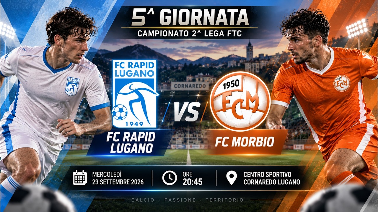 🔴 LIVE | FC Rapid Lugano vs FC Morbio | 5ª Giornata – 2ª Lega Regionale | FTC #swissfootball #calcio