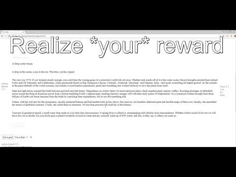 Writer artificial intelligence live play demo of H2O: A Drop in the Ocean