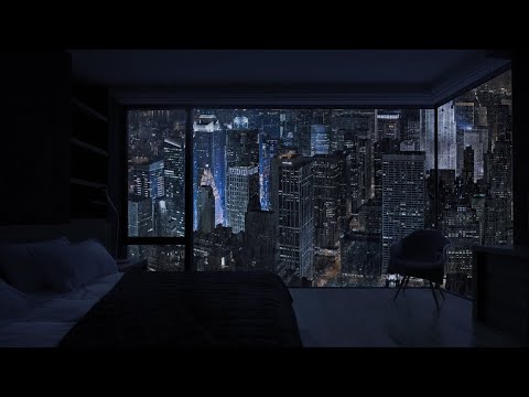 Sleep within 5 minutes | Rain pouring down the window of New York - The sound of rain lulls sleep