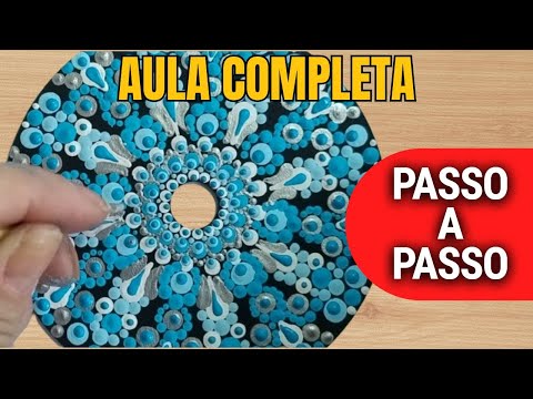 COMPLETE LESSON 🌱 How to make a dotted mandala on a CD - Easy 💿 STEP-BY-STEP TUTORIAL