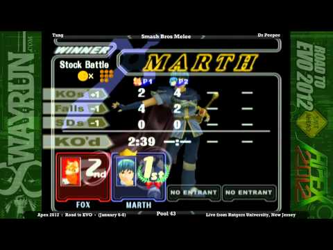 Apex 2012 - Melee R1 Pool 43: Tang (Fox) vs. Dr. Peepee (Falco)