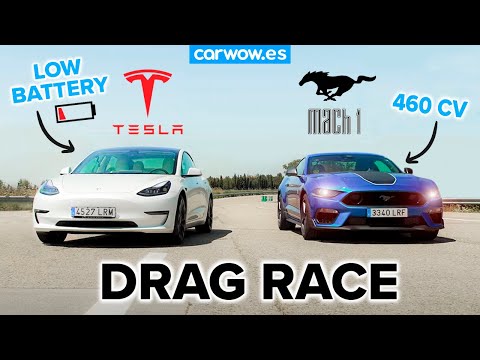 LE BAJO LA BATERÍA A UN TESLA MODEL 3 y LO ENFRENTO A UN FORD MUSTANG MACH 1 ¿QUIÉN GANA?