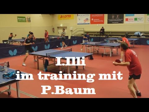 J.Illi (TTC Torney) Trainiert mit Bundesliga Spieler P.Baum (TTC Zugbrücke Grenzau)