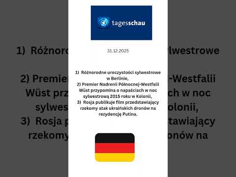 Niemiecki dziennik telewizyjny @tagesschau 31 grudnia